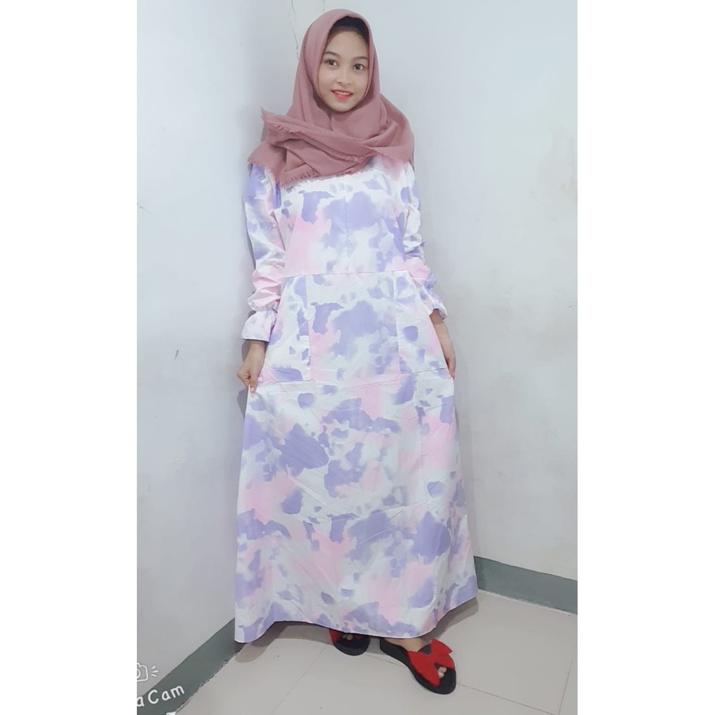 Tie Dye Maxi Dress / Gamis Tie Dye Olivia Fashion Hijab Wanita Muslimah Hits Selebgram