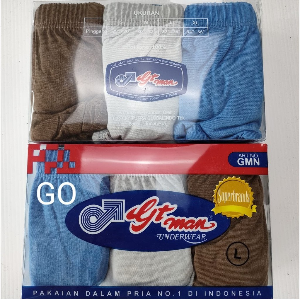 gos GT Man Celana Dalam Pria Box ISI 3 GMM CD GTMAN Pakaian Dalam Pria Original GMN GTman Terlaris