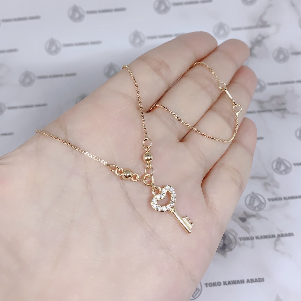 Xuping Gold Kalung Anak Perempuan Liontin Permata Key *14