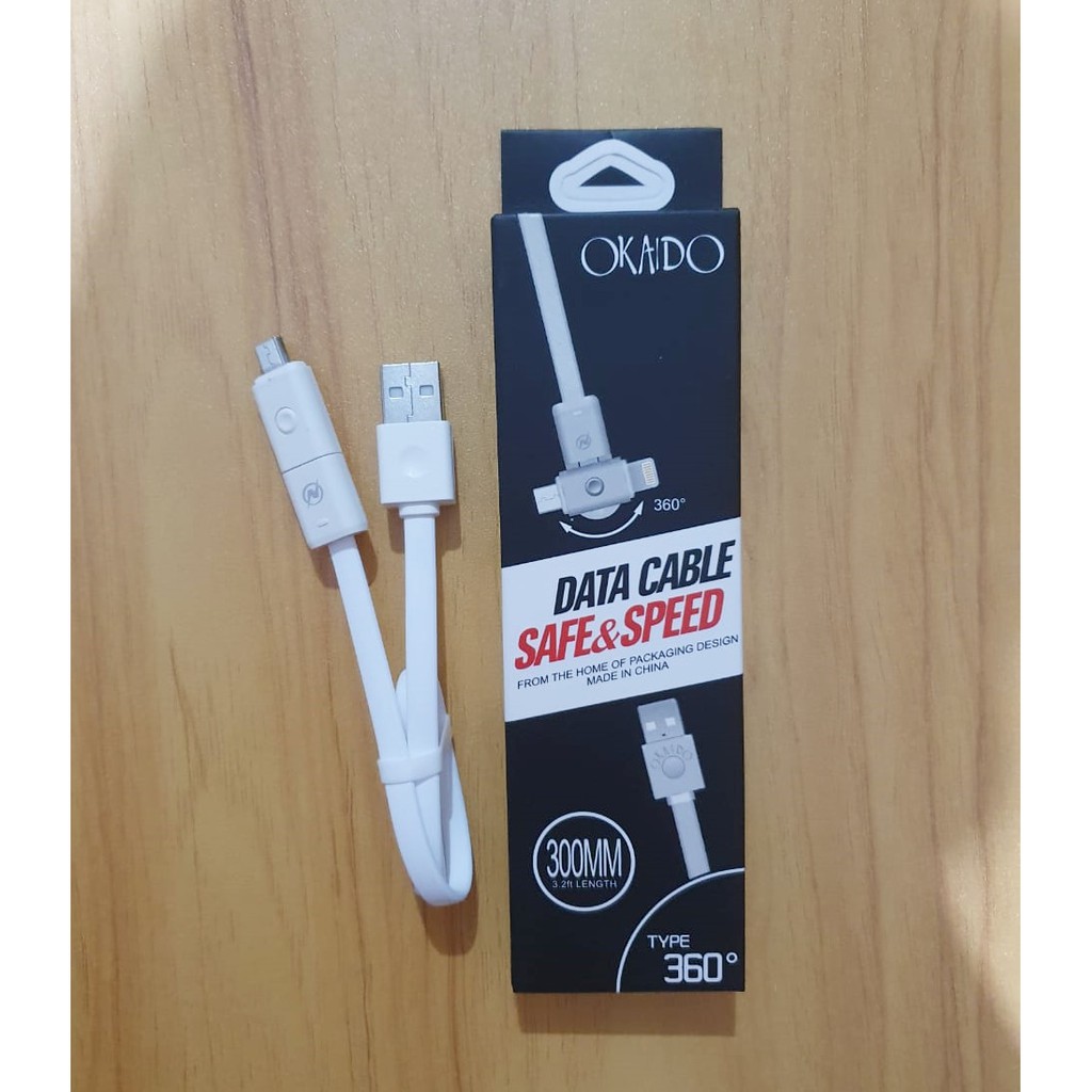 Okaido Kabel Data Charger 2 in 1 untuk Micro usb V8 dan lightning charger - Random Colour