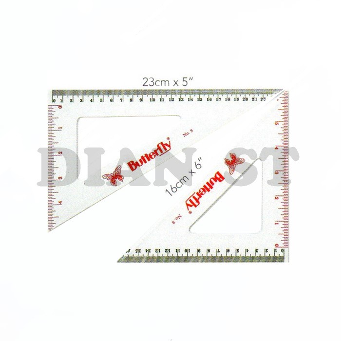 

Murah Penggaris Segitiga No. 8 Butterfly / Triangle Ruler No.8 - Pc Sale!!!