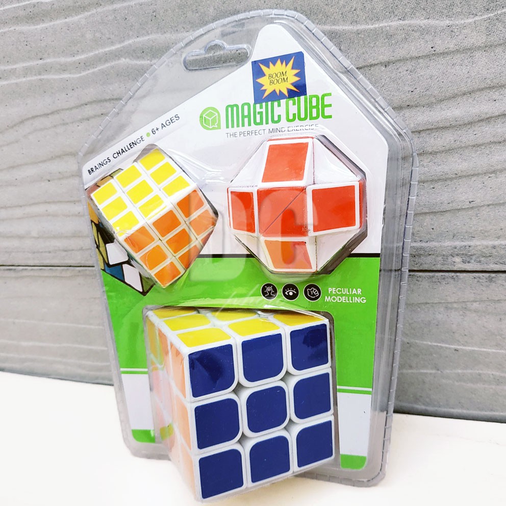 Mainan Edukasi Anak Magic Cube 3in1 Stickerless 3x3x3 | Rubik 3x3 | Putaran Rubik 3 Model