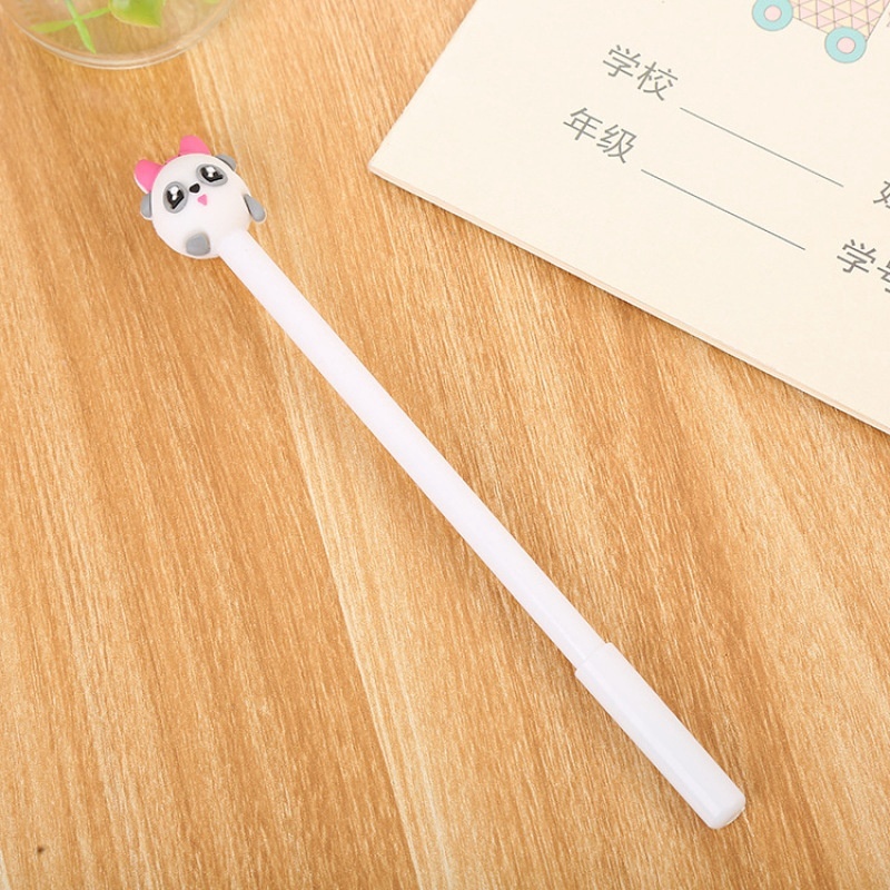 2Pcs Black Ink Gel Pen 0.5mm Cute Cartoon Design Korean Style for School / Office