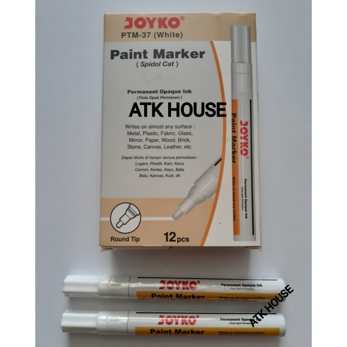 

Any4r Spidol Paint Permanent Marker White JOYKO PTM37/Spidol Cat Putih White !d>