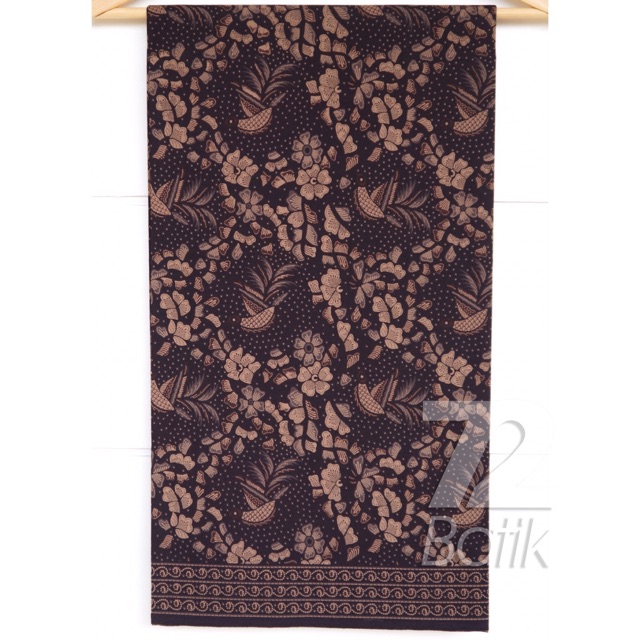 KAIN BATIK KATUN Premium Motif Burung Kembang Warna Hitam Item Black 724127 Cap 72 Jarik Jarit Samping Kebat Panjang Batik Katun Modern Premium Bahan Seragam Batik Pernikahan Kantor Keluarga Murah Kamen Jadi Batik Bali Lembaran