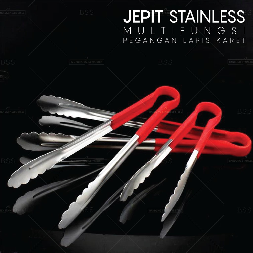 Jepitan Stainless Capit Salad Kue Donat Bolu Tebal Anti Panas Licin 9inch 12inch 14inch Multifungsi