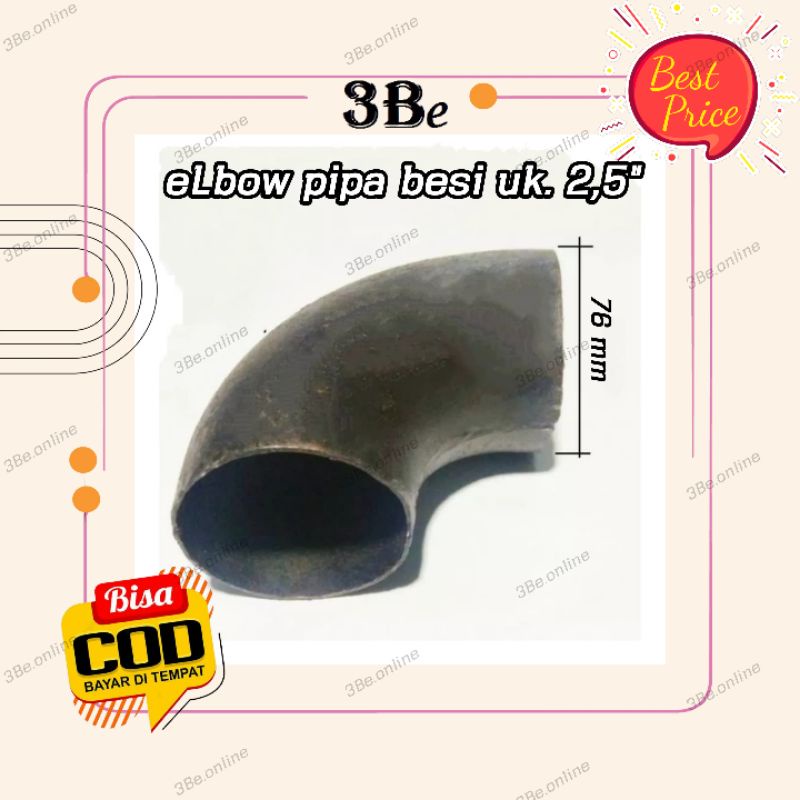 Elbow besi pipa las uk 2,5 inch elbo Lbow keni knee pipa las penyambung pipa besi 2 1/2 in