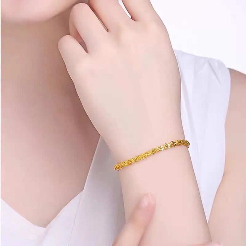 Gelang Stainless Steel untuk Wanita Fashion Elegan Sederhana Tidak Memudar Hypoallergenic Hadiah Terbaik B-22019