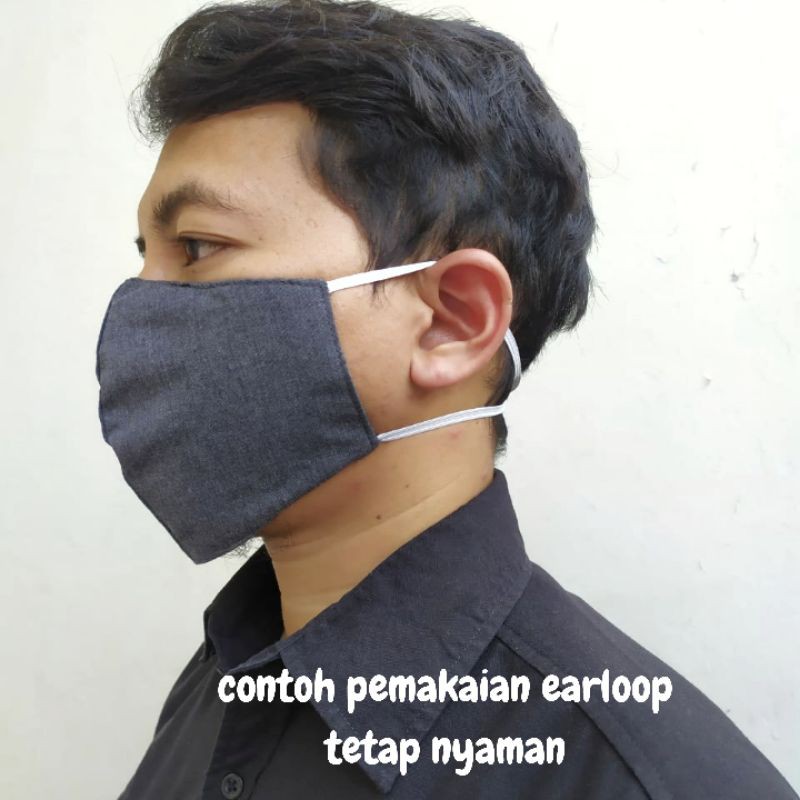 masker hijab headloop katun 3 ply lapis by hawacorner