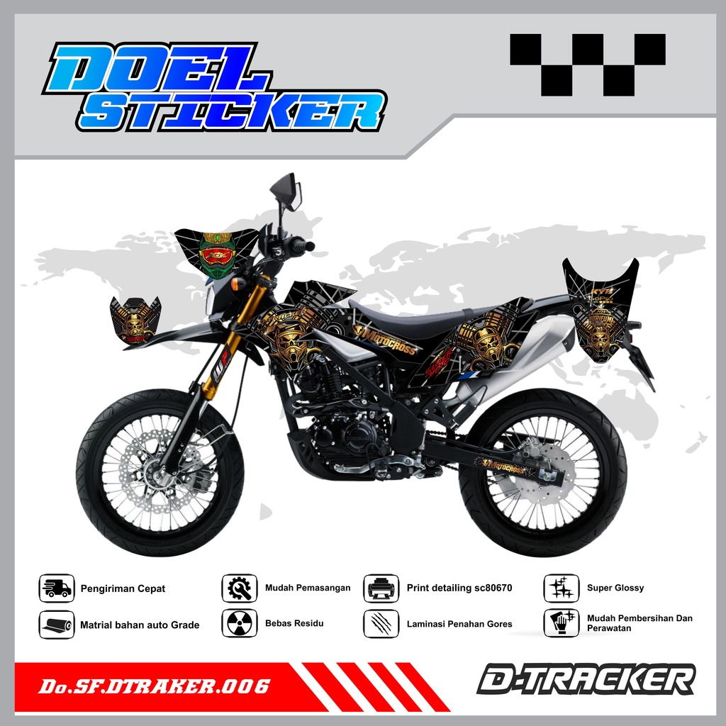 Sticker Striping Semifull CRF 150L List Variasi Hologram Pelangi,Crome Doel 006