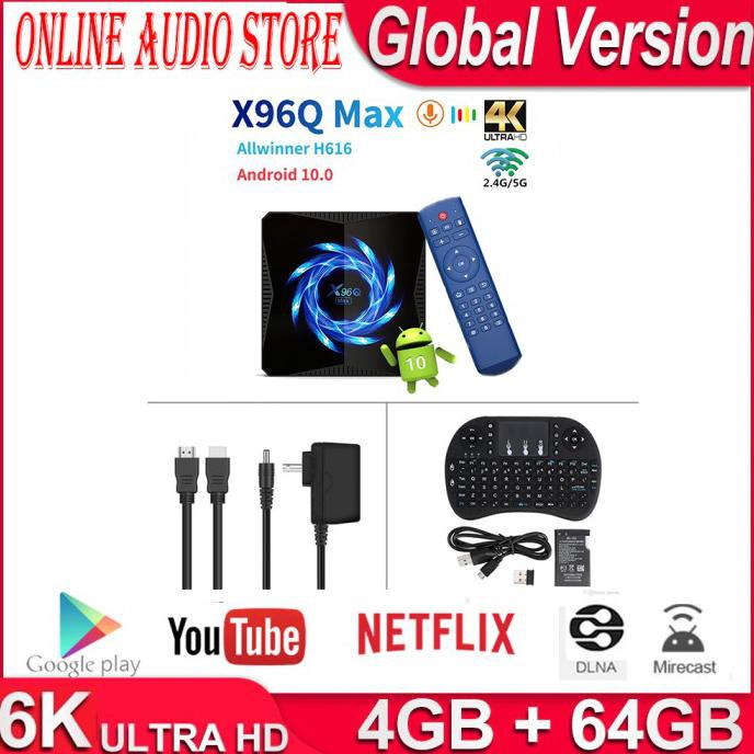 Ready&Siapkirim X96Q Max Android 10 Tv Box 4Gb Ram 64Gb Rom Miracast Airplay - Kb No Led