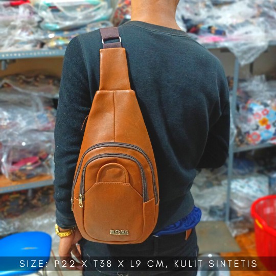 1 KG = 4 PCS Tas Cowo Lokal Semarang Murah Casual Male Selempang Dada Kulit Buatan Buat Pria Sejati