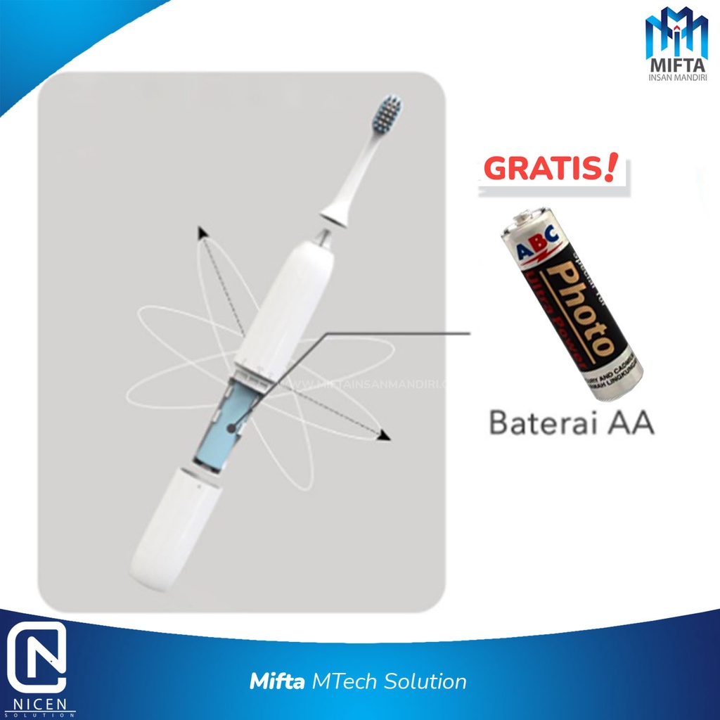 SIKAT GIGI ELEKTRIK NICEN / NICEN ELEKTRIC TOOTHBRUSH / SIKAT GIGI