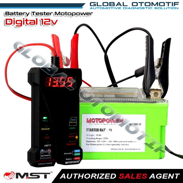 Battery Tester Tester Aki Digital Voltmeter Analyzer 12V Mobil Motor