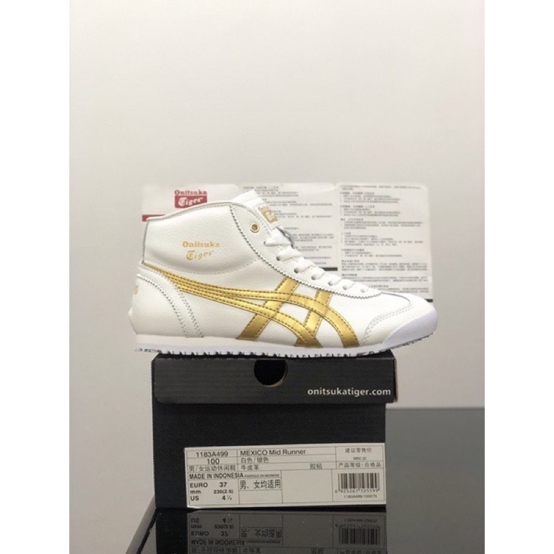 Sepatu Onitsuka Tiger Mid Runner White Gold