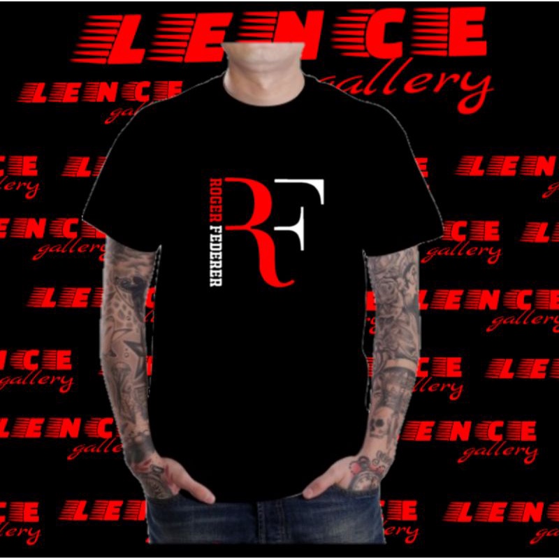 kaos distro baju tshirt ROGER FEDERER t-shirt RF pria trendy