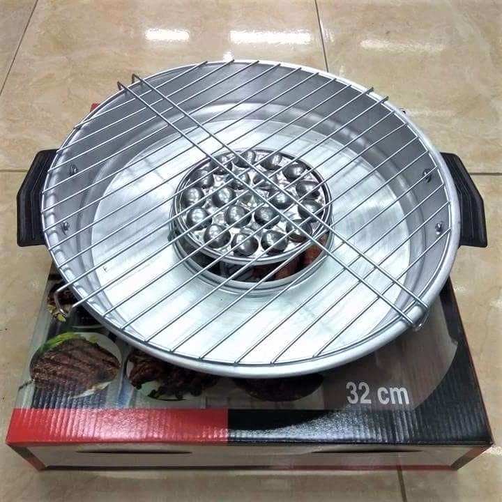 Smokless Bbq Grillpan / Alat Panggang Portable BBQ Tri J 32cm Smokles Gril Panggangan Daging Serbaguna