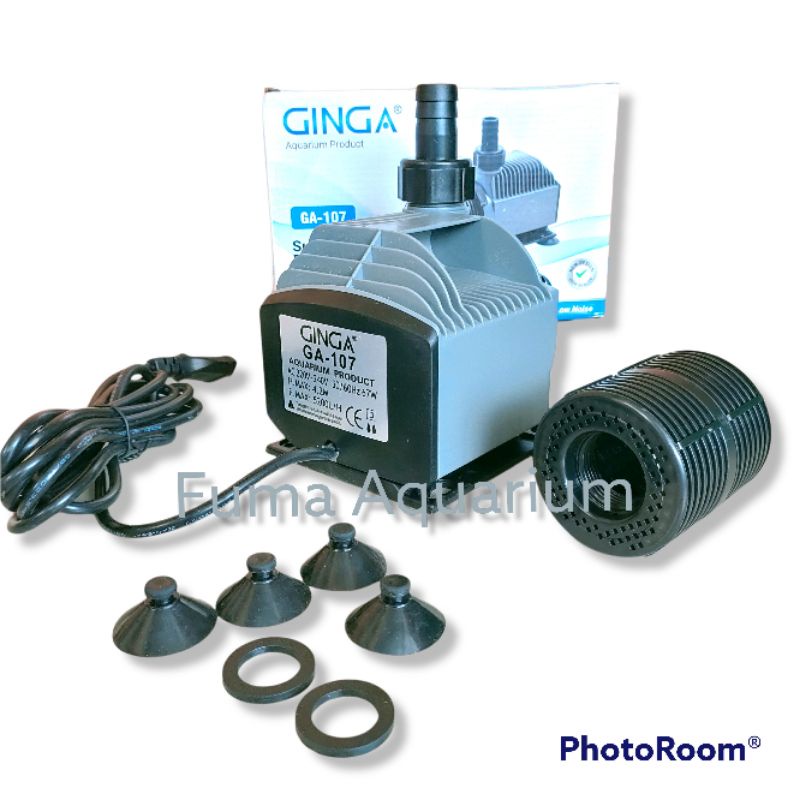 Mesin Pompa Celup Aquarium GINGA 107 GA 107 Pompa filter Air Kolam Hidroponik waterfall Low Watt Submersible Pump Power Head