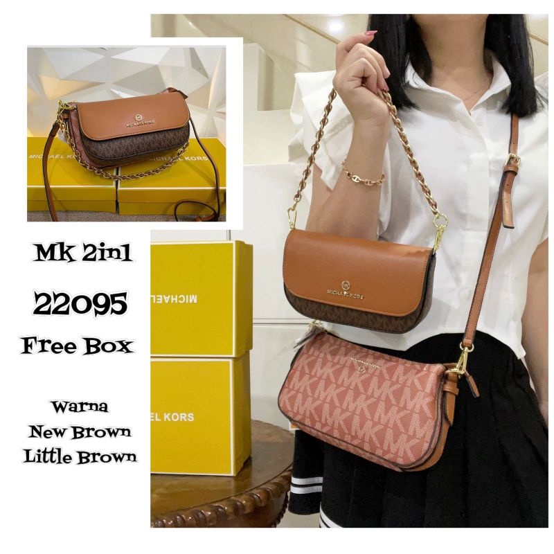 tas wanita fashion MK slingbag 2in1 bag free box