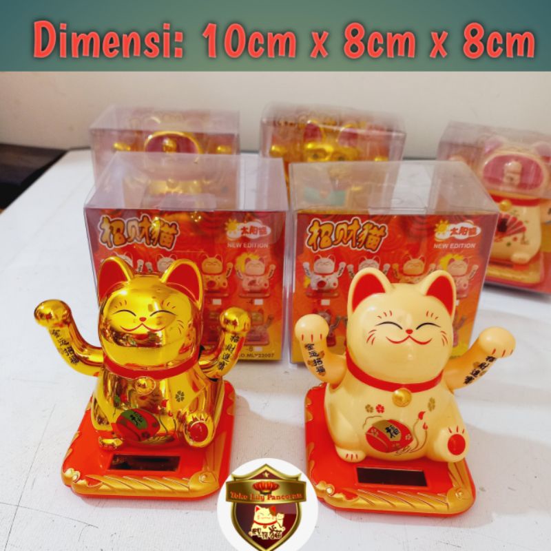 Pajangan Kucing Hoki Solarcell / Lucky cat solarcell / Fortune Cat Solarcell / Kucing Lambai Double