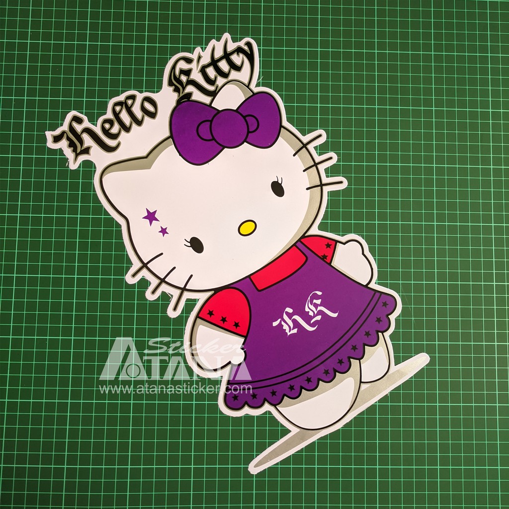 Stiker Printing Sablon Jumbo Vinyl Hello Kitty Kartun Anime Imut Cantik Motor Mobil Dinding Kaca