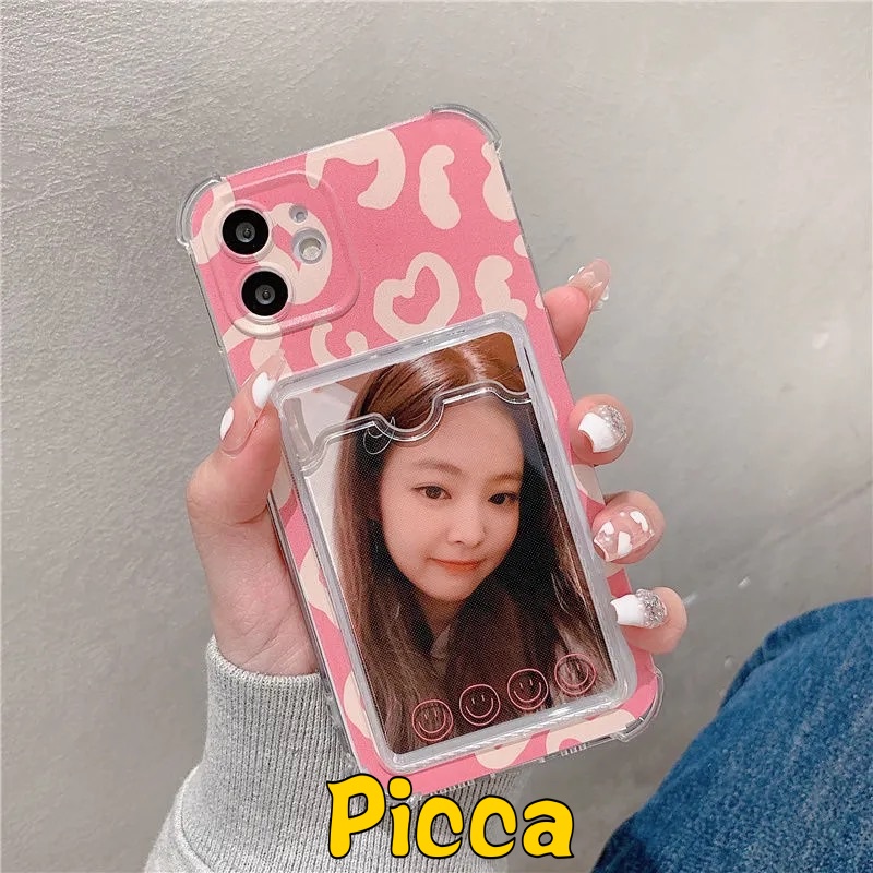 Soft Case TPU Transparan Motif Leopard Holder Kartu Untuk Xiaomi Redmi 10 9 9a 9c Note 9 10s 10 Pro MAX Plus Mi Poco X3 Pro NFC M3 11 Lite