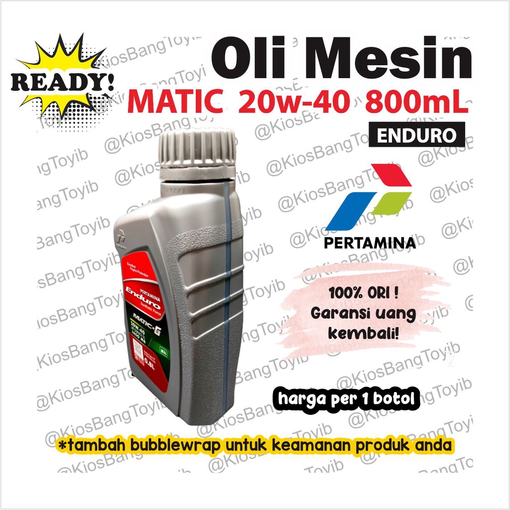 Oli Mesin Motor Matic Pertamina ENDURO MATIC &quot;G&quot; 20w 40 (800mL)