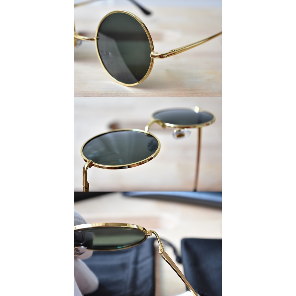 Retaily K203 Kacamata Bulat Hitam Sunglasses Fashion Wanita Pria