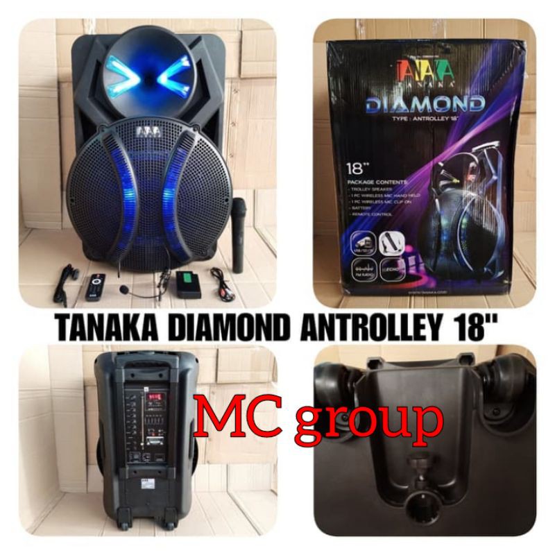 SPEAKER MEETING PORTABLE TANAKA DIAMOND 18 INCH USB BLUETOOTH