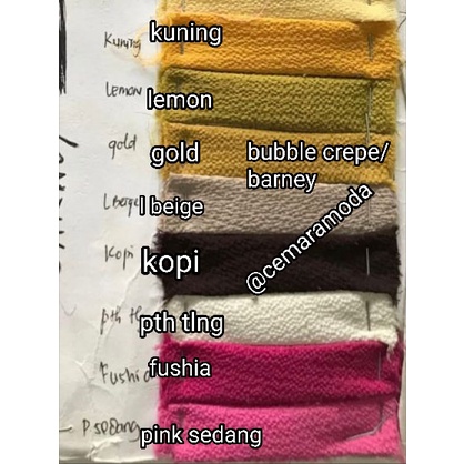 Kain Bubble Crepe / Bubble Pop PER 0.5M / Barney / Burney / Kain Pasir / Kulit Jeruk / Chiffon Bubble