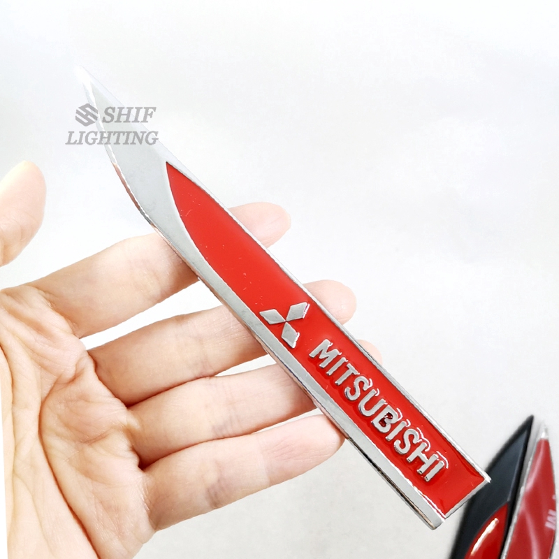 2Pcs Stiker Emblem / Badge Logo Mitsubishi Bahan Metal untuk Mitsubishi