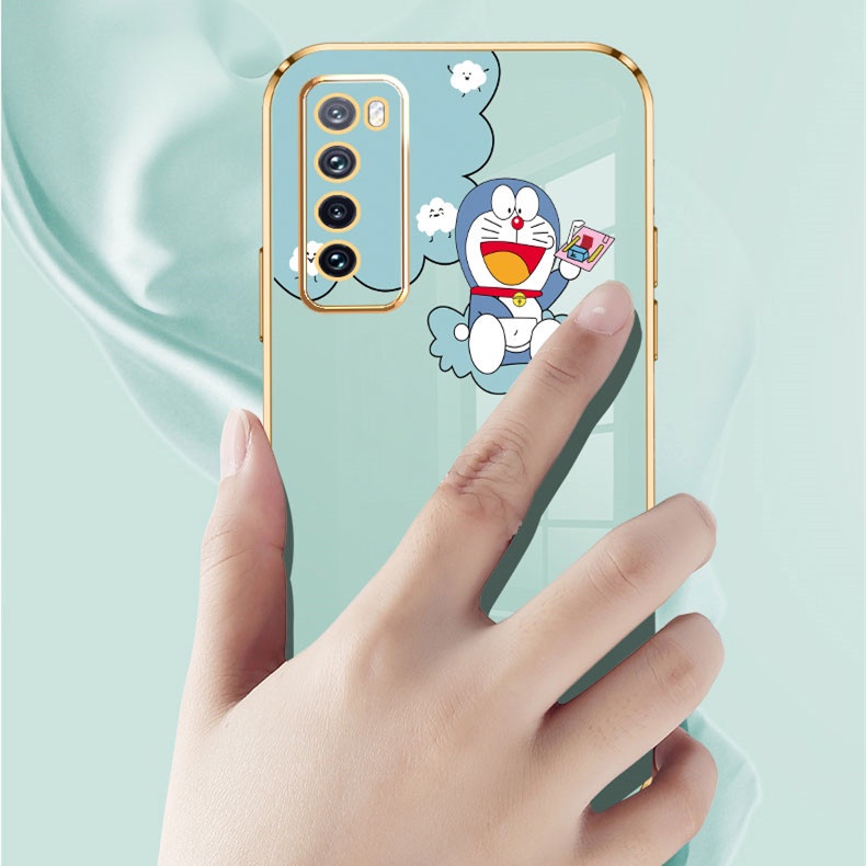 Doraemon plating Soft Case For VIVO Y20i Y12S Y11 Y19 S1 PRO Y50 Y30 Y93 Y91C Y12 Y15 Y17 Y20S Y20 Y30i Luxury Cartoon Silicone TPU Phone Case