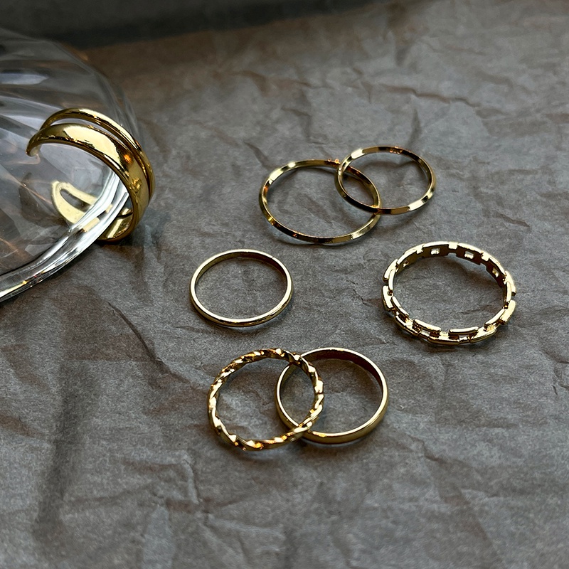 Seven Piece Cincin Gaya Vintage Harajuku Untuk Aksesoris