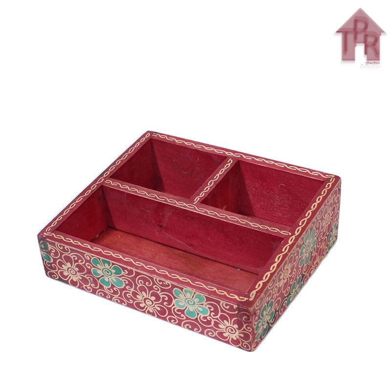 Tempat Sachet Gula Kopi / Amenities Tray Miring 18x15cm. Kayu Batik - Part-1