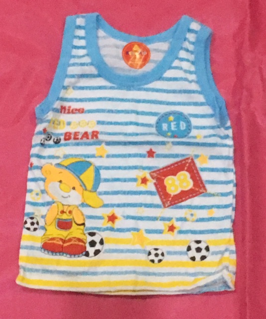 6 PCS KATUN! Baju singlet bergambar Bayi 3 bulan -1 tahun / Baju singlet Bayi