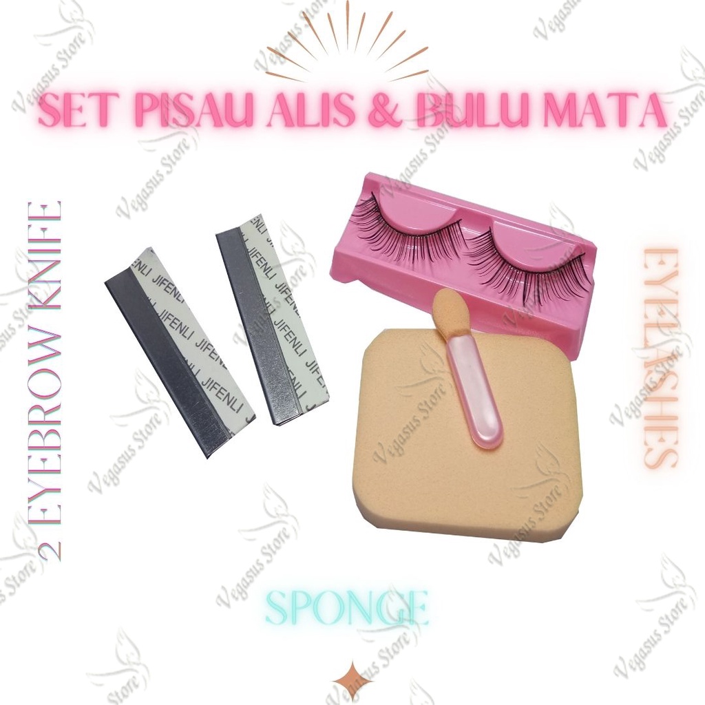 Set Bulu Mata Palsu Tempel/Eyelash 1 Set Isi 4 Barang ( FREE+1 Pisau Pencukur alis) / Paket Bulu Mata Palsu/Tempel-Vegasus Store (COD)