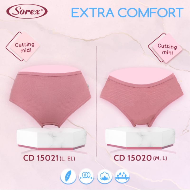 Sorex 15020 mini &amp;  15021 midi extra confort celana dalam wanita