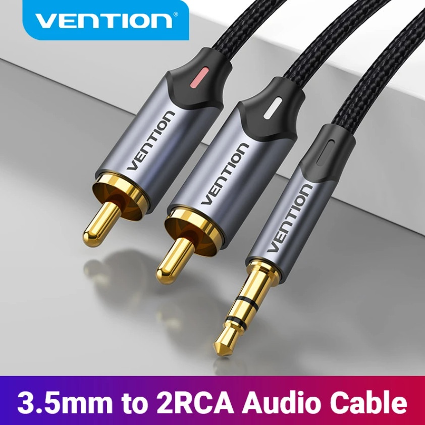 VENTION BAR Kabel AUX jack 3.5 ke dual mono TS 6,5 mm Braided premium