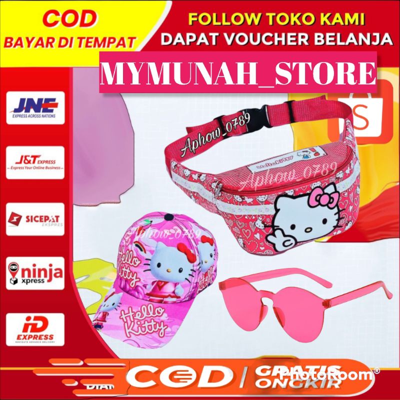 PAKET HEMAT WAISTBAG/TAS SELEMPANG/TAS BAHU ANAK HELLO KITTY