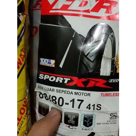Paketan Ban FDR 80/80-17 & 90/80-17 SPORT XR TUBELESS