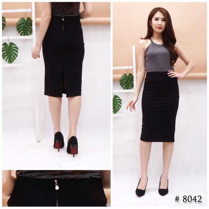 Rok SPAN CANTIK hitam murah tebal