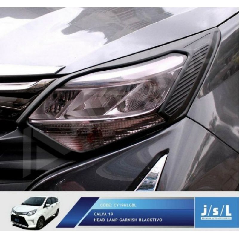 Garnish Lampu Depan Calya / Sigra 2020 Hitam Doff