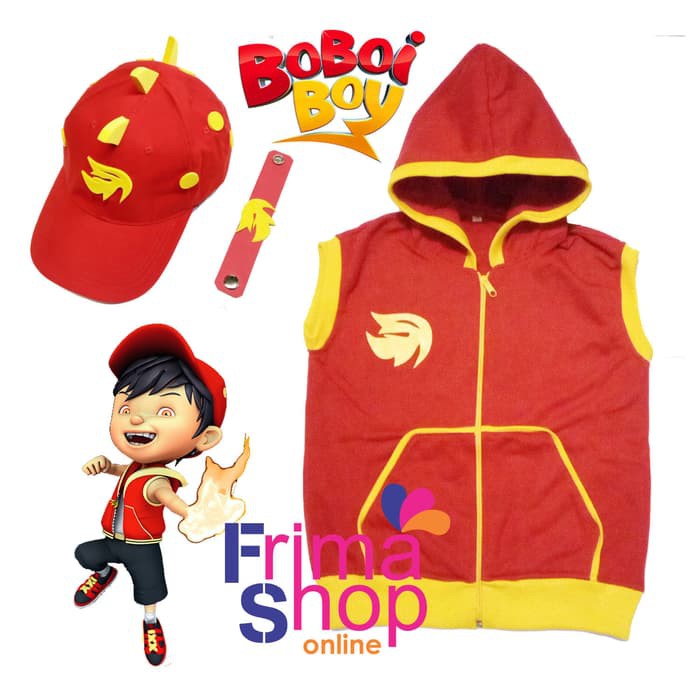 PAKET TOPI + ROMPI KOSTUM BOBOIBOY API