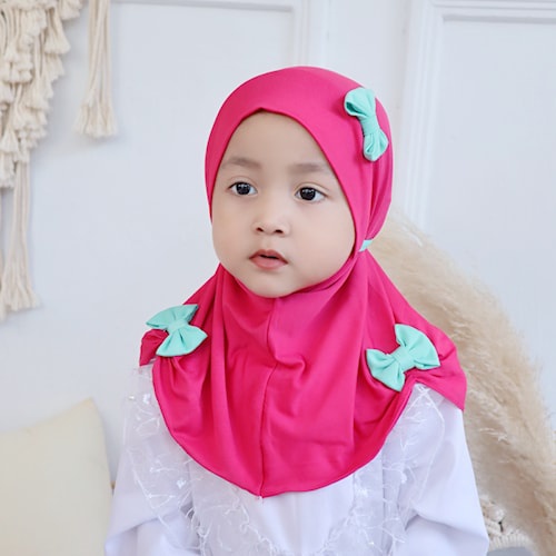 Jilbab Kerudung Krudung Anak Bayi Kecil Balita 0-3 Tahun Monela Pita Terbaru - Hijab Anak Perempuan 
