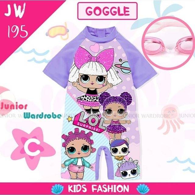 BAJU RENANG + KACAMATA RENANG ANAK JW 195 C LOL