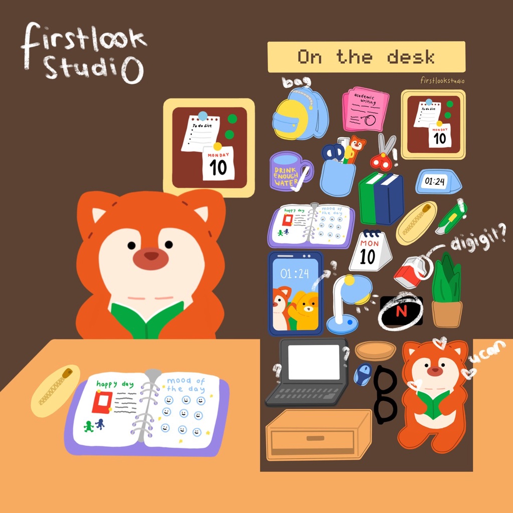 

[firstlookstudio] Ucan's Desk Sticker Sheet | sticker journal | deco sticker | polco sticker