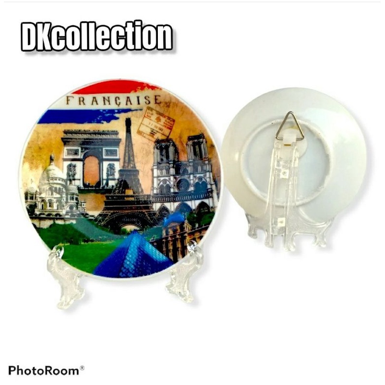 PAJANGAN PIRING PARIS 10cm PIRING PAJANGAN PARIS SOUVENIR HIASAN DINDING PARIS