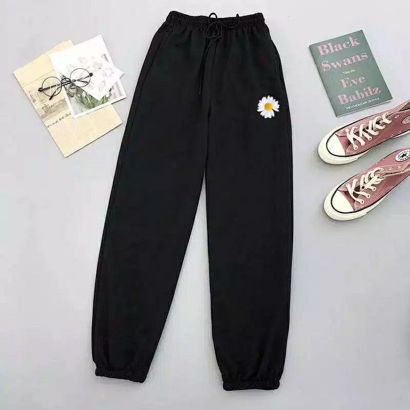 DAISY JOGGER PANTS EMBROIDERY | CELANA JOGGER WANITA | JOGGER SUNNIZA