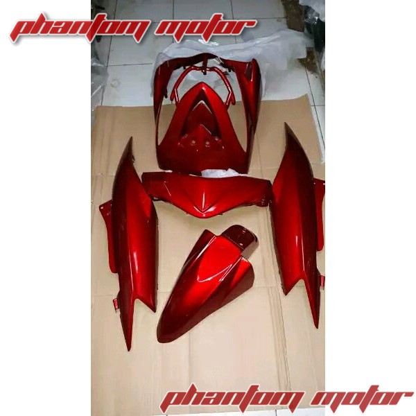 Cover body mio soul karbu full set warna merah