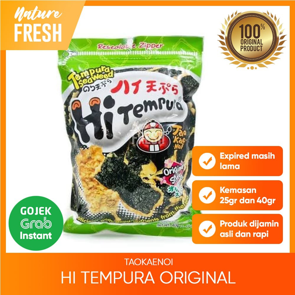 Tao Kae Noi Hi Tempura Seaweed Original - Spicy- Snack Tempura Orignal - Pedas